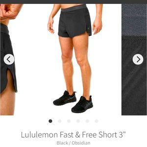 LULULEMON MENS Fast and Free Reflective running shorts